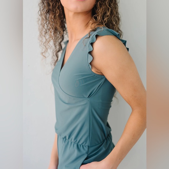 honeymark Other - HONEYMARK Ginger Swim Romper Juniper Blue